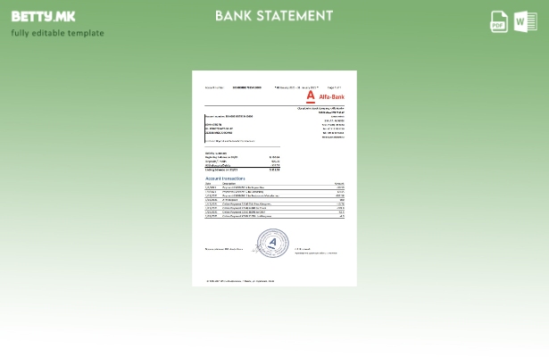 модерен стил Белорусија Алфа шаблон за извод од банка